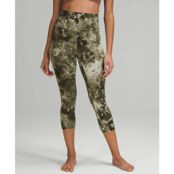 Lululemon Align High-Rise Crop 21" Size 18 Green Diamond Dye Light Sage EUC - Picture 1 of 14